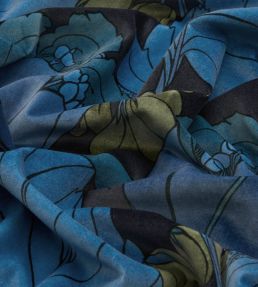Regency Tulip in Wellington Velvet Fabric by Liberty Lapis