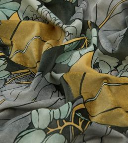 Regency Tulip in Wellington Velvet Fabric by Liberty Pewter Dark
