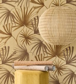 Retro Palms Wallpaper by Eijffinger Brown/Taupe