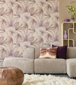 Retro Palms Wallpaper by Eijffinger Purple/Lilac
