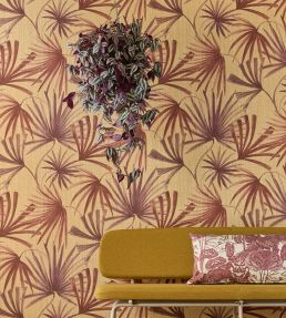 Retro Palms Wallpaper by Eijffinger Red