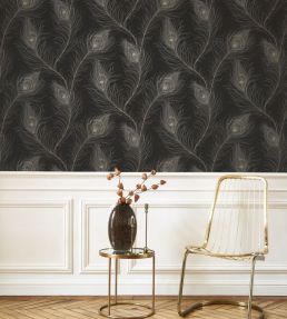Revue Wallpaper by Casadeco Noir Fusain / Or
