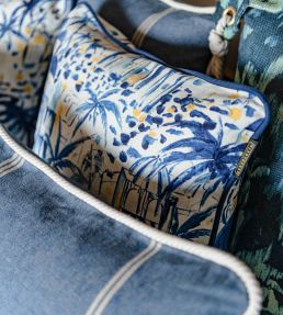 Rhodes Fabric by MINDTHEGAP Indigo Yellow