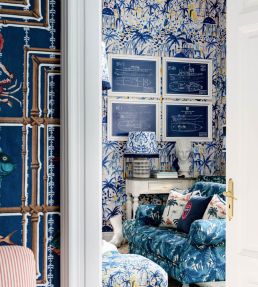 Rhodes Wallpaper by MINDTHEGAP Indigo Yellow