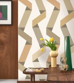 Ribbon Game Wallpaper by Casadeco Beige