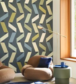 Ribbon Game Wallpaper by Casadeco Bleu