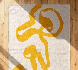 Louis De Poortere Ribbon Round rug Pure Yellow 120316 Pure Yellow