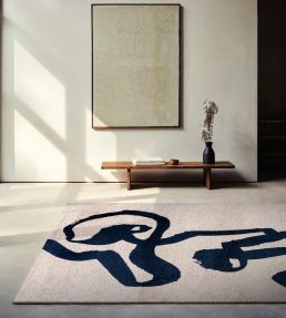 Louis De Poortere Ribbon Peanut rug Sea Ink 50171-120322 Sea Ink