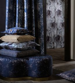 Ricamo Fabric by Clarke & Clarke Pewter