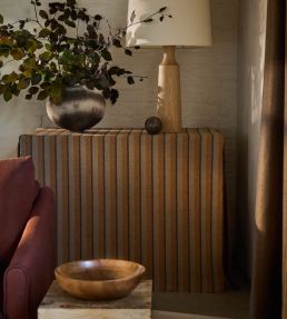 Ridge Stripe Fabric by Ian Mankin Permian Red