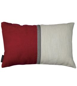 Rime Cushion 30 x 50cm by Maison Casamance Grenat Grege
