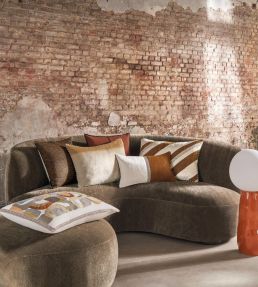 Rime Cushion 30 x 50cm by Maison Casamance Nacre Terre De Sienne