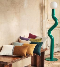 Rime Cushion 30 x 50cm by Maison Casamance Grenat Grege