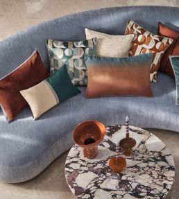 Rime Cushion 30 x 50cm by Maison Casamance Praline Bleu Canard