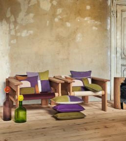 Rime Cushion 30 x 50cm by Maison Casamance Violet Olive