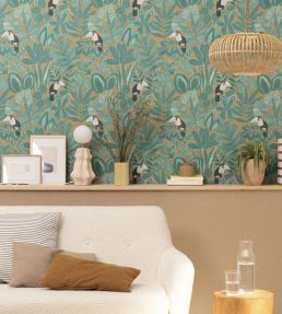 Rio Wallpaper by Caselio Vert Deau