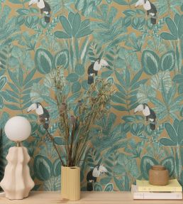 Rio Wallpaper by Caselio Vert Deau