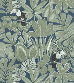 Rio Wallpaper by Caselio Vert Kaki Bleu
