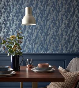 Ripple Wallpaper by 1838 Wallcoverings Blue Dusk