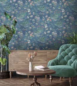 Rivington Wallpaper by Woodchip & Magnolia Blue/Blush