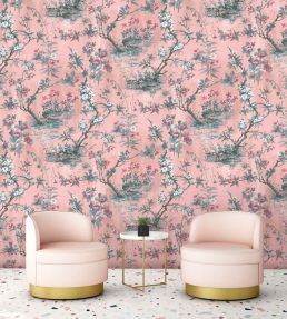 Rivington Wallpaper by Woodchip & Magnolia Blush Pink