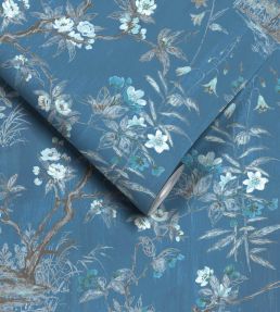 Rivington Wallpaper by Woodchip & Magnolia China Blue