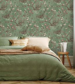 Rivington Wallpaper by Woodchip & Magnolia Moss Green