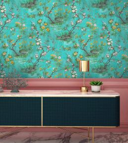 Rivington Wallpaper by Woodchip & Magnolia Teal