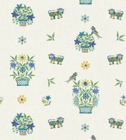 Roar Stitch Wallpaper by GP & J Baker Blue/Green