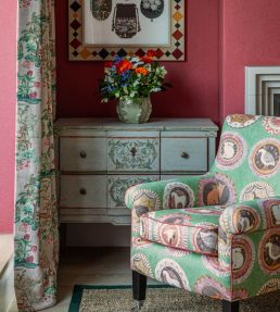 Robina's Dinner Party Fabric by GP & J Baker Green