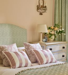 Rococo Stripe Fabric by James Hare Fawn Pink