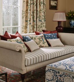 Romaine Stripe Fabric by Colefax and Fowler Fuchsia