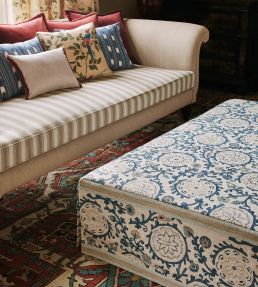 Romaine Stripe Fabric by Colefax and Fowler Fuchsia