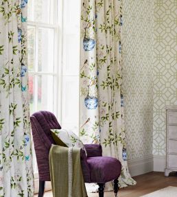 Romeys Garden Fabric by Zoffany Sea Green