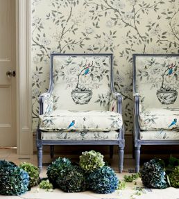 Romeys Garden Fabric by Zoffany Sea Green