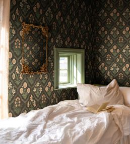 Rosa Wallpaper by Sandberg Charcoal