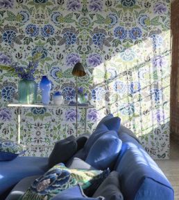 Rose De Damas Mural by Designers Guild Cobalt