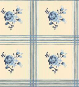 Rose Wallpaper by Langelid Von Bromssen Delt Blue