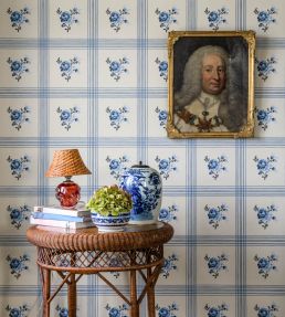 Rose Wallpaper by Langelid Von Bromssen Delt Blue