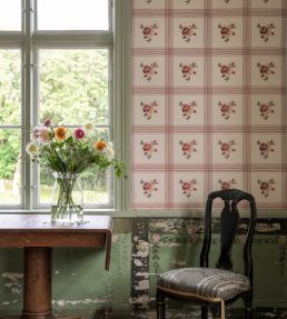 Rose Wallpaper by Langelid Von Bromssen Faded Red
