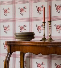 Rose Wallpaper by Langelid Von Bromssen Faded Red