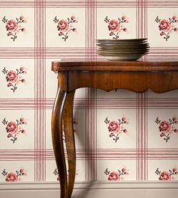 Rose Wallpaper by Langelid Von Bromssen Faded Red