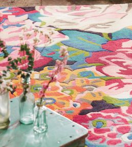 Sanderson Rose & Peony rug Cerise 45005-140200 Cerise