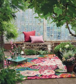 Sanderson Rose & Peony rug Cerise 45005-140200 Cerise
