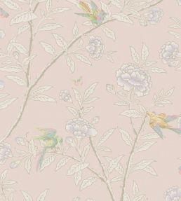 Roseberry With Birds Wallpaper by Cole & Son Shell Pink