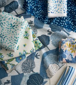 Rosebud Fabric by Clarke & Clarke Cobalt