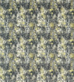 Rosedene Fabric by Studio G Charcoal / Chartreuse