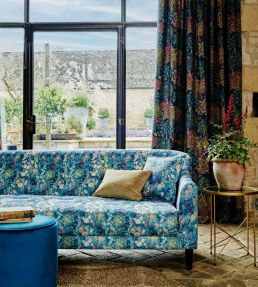 Rosedene Fabric by Studio G Charcoal / Chartreuse