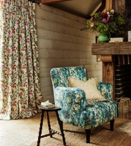 Rosedene Fabric by Studio G Charcoal / Chartreuse