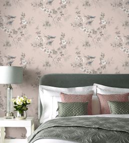 Rosemore Wallpaper by 1838 Wallcoverings Pink